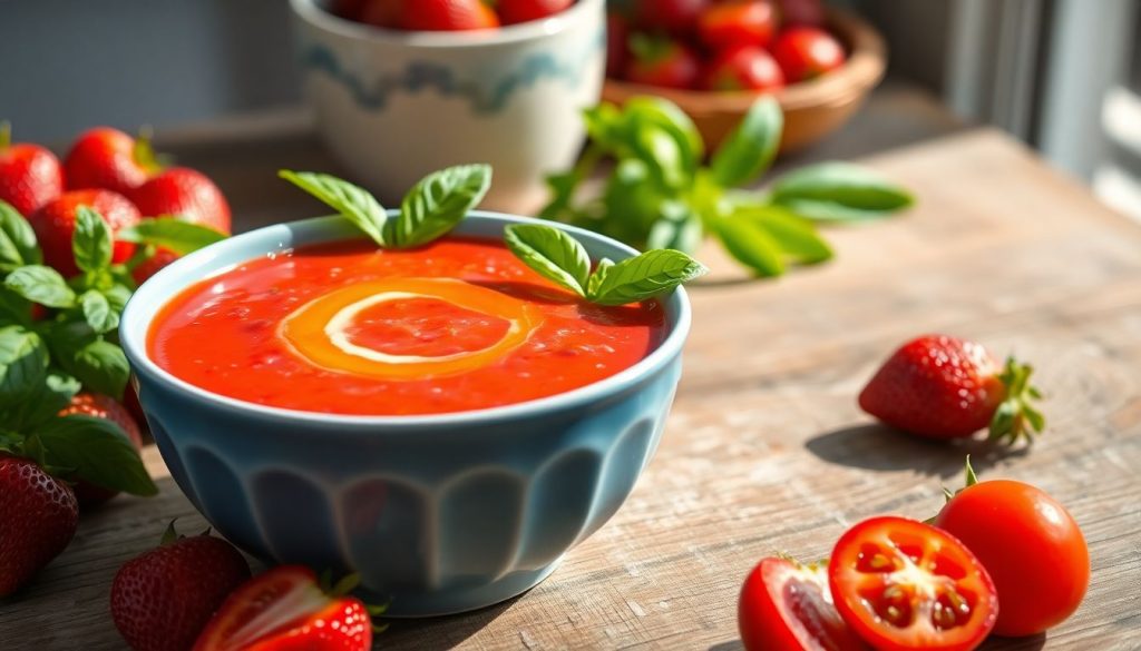 Gaspacho tomates-fraises : la recette surprenante qui révolutionne l'été